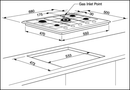 Technika Tb75Gwss-3 68Cm Stainless Steel Gas Cooktop