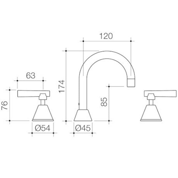 Caroma Elegance Lever Basin Top Assemblies Chrome 631150C5A - Special ...