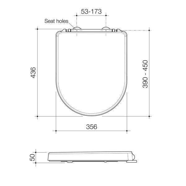 Caroma Family D Shape Toilet Seat with GermGard® 300069W - Special Order