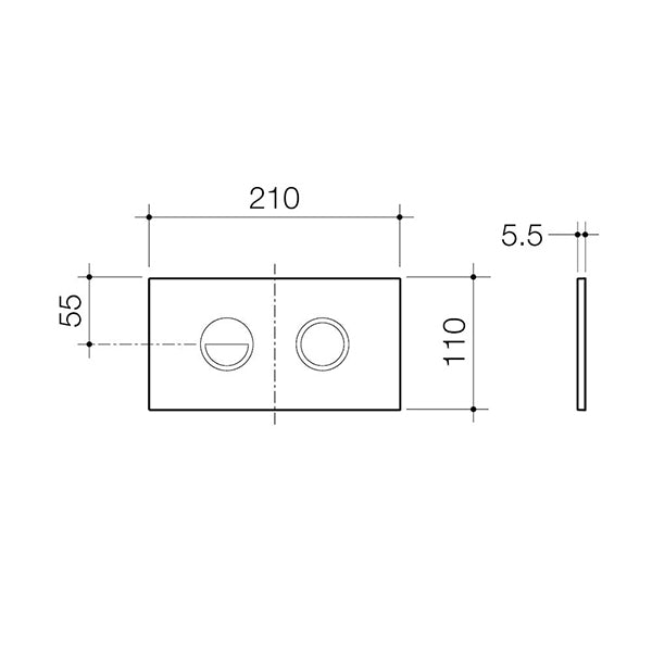 Caroma Invisi Series II Round Dual Flush Plate & Buttons Brushed Brass 237088BB - Special Order