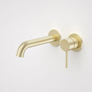 Caroma Liano II Wall Basin/Bath Mixer Set Brushed Brass - Special Order