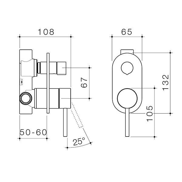 Caroma Liano II Bath/Shower Mixer with Diverter Matte Black 96366B - Special Order