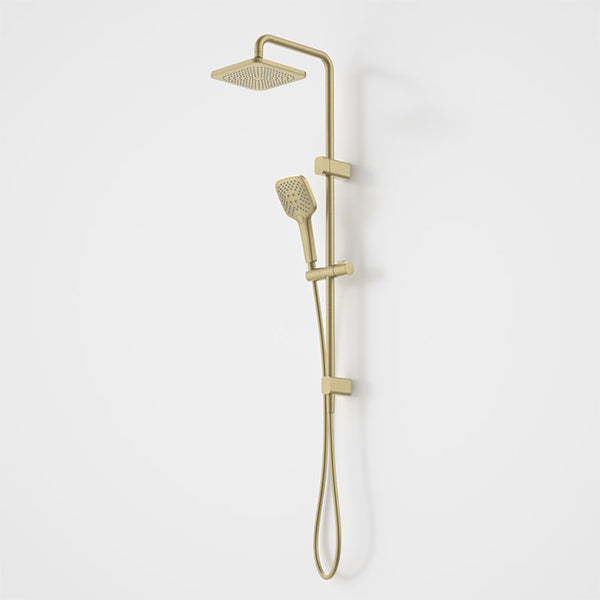 Caroma Luna Multifunction Rail Shower with Overhead Brushed Brass 90383BB4E - Special Order