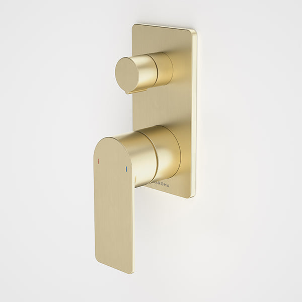 Caroma Urbane II Bath/Shower Mixer with Diverter Rectangle Brushed Brass 99657BB - Special Order