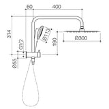 Caroma Urbane II Compact Twin Shower Matte Black 99632B3A