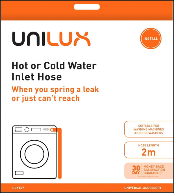 Unilux Ulx107 2M Hot Or Cold Water Inlet Hose Spare Parts And Accessories