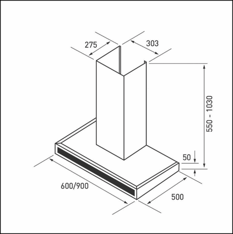 Venini V-Rft9 90Cm High Power Flat Canopy Rangehood Rangehoods