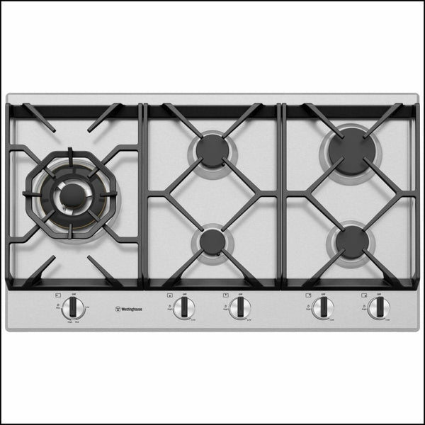 Westinghouse Whg958Sc 90Cm Stainless Steel Gas Cooktop - New Clearance Stock